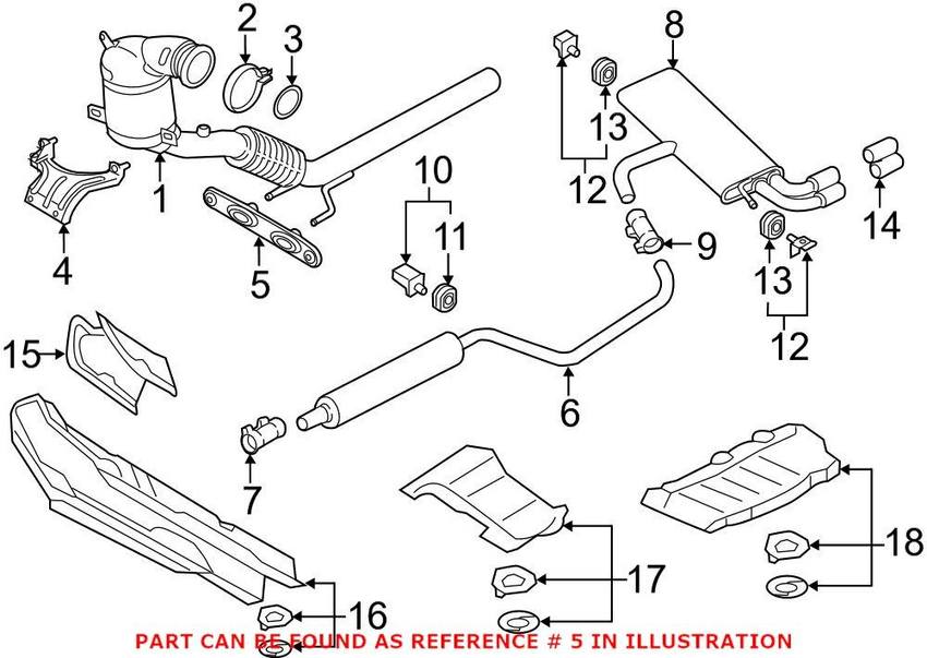 VW Exhaust System Hanger Bracket 1K0253144AE